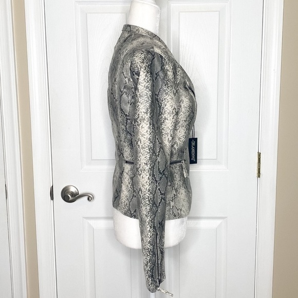 Blank NYC Snakeskin Print Vegan Leather Moto Jacket - Picture 7 of 9